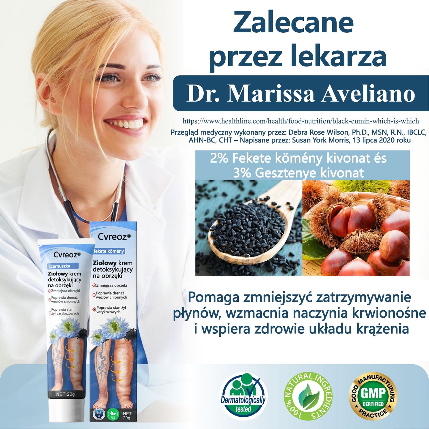 💧💧ATTDX® Krem ziołowy łagodzący obrzęki z czarnuszką